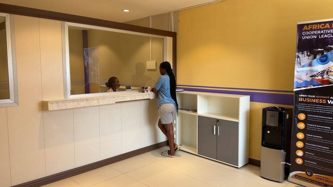 ADCCUL head office in the UBA/EasyShop Building, Limbe, decorated for the official launch